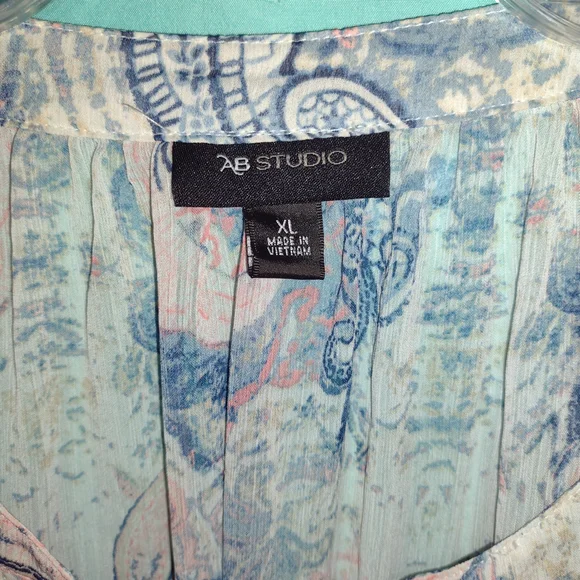 Paisley Print Sheer Blouse - Picture 2 of 7